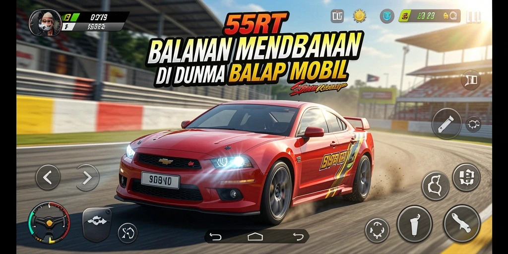 Gameplay seru balapan mobil di lintasan yang menantang.