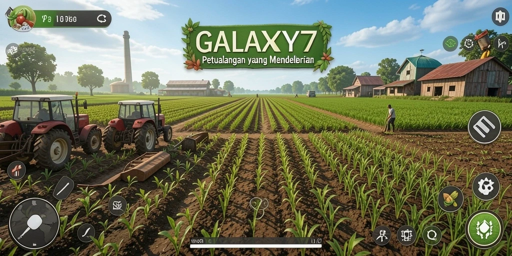 Screenshot yang menampilkan kebun yang indah dalam GALAXY77.