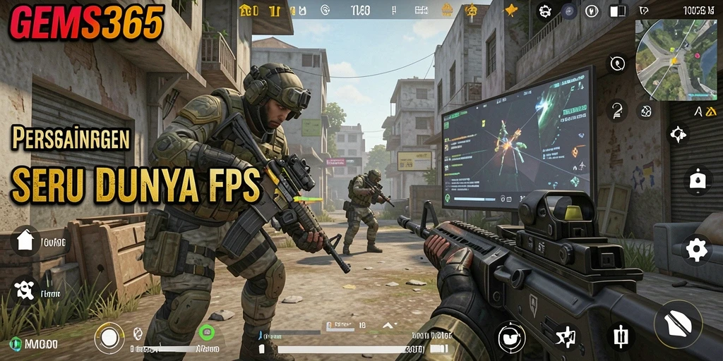 Tangkapan layar menunjukkan aksi menegangkan dari gameplay FPS GEMS365.