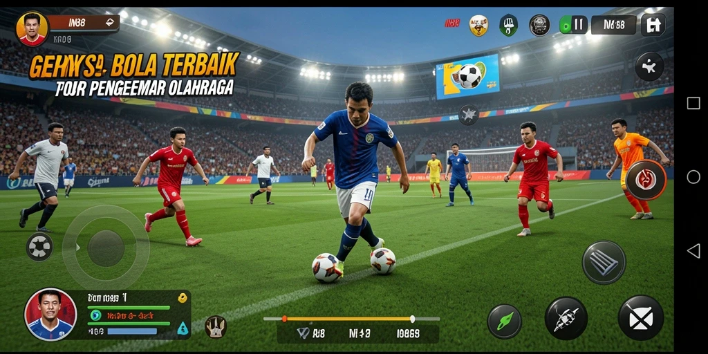 Tampilan gameplay menarik dari IN88 dengan aksi sepak bola nyata.