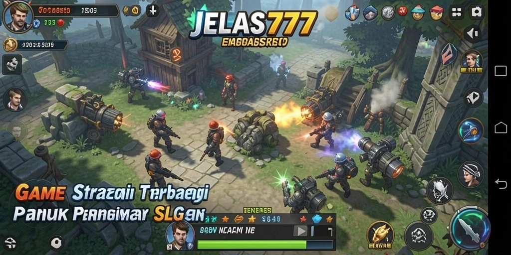 Tampilan utama gameplay SLG JELAS777 yang menarik dan interaktif.