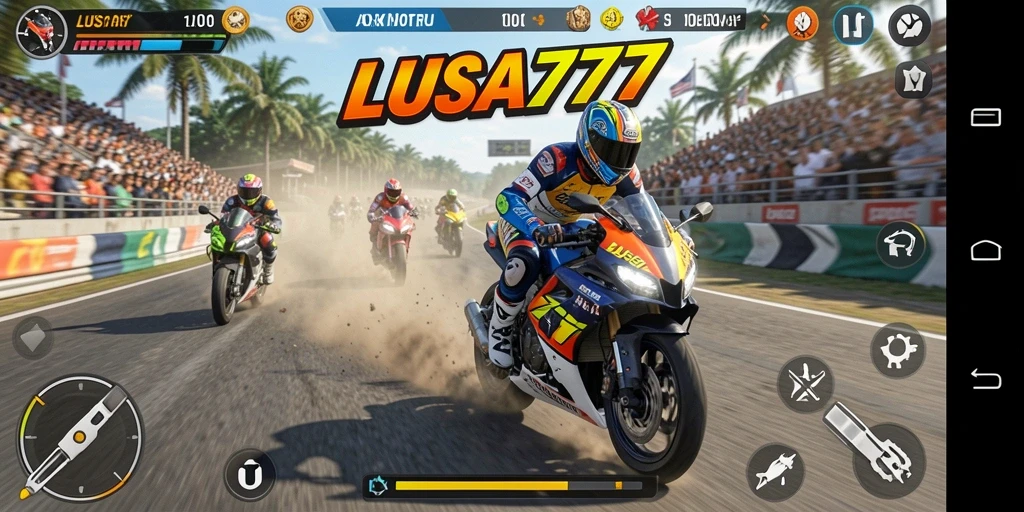 Gameplay balap motor yang mendebarkan dan realistis.