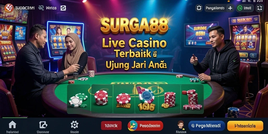 Tampilan permainan Live Casino yang seru dan interaktif di SURGA88.
