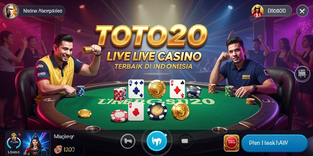 Screenshot gameplay TOTO20 menampilkan dealer langsung yang profesional.