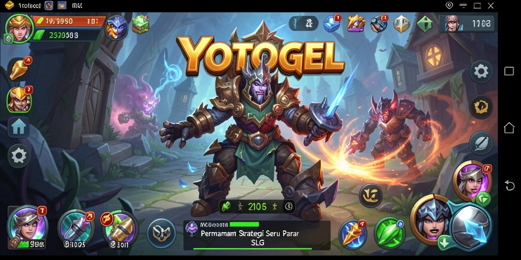 Screenshot gameplay YOTOGEL yang menampilkan aksi pertempuran SLG yang intens.