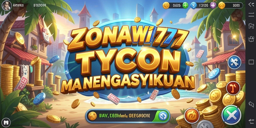 Tampilan gameplay ZONAWIN777 yang menampilkan manajemen bisnis Tycoon.